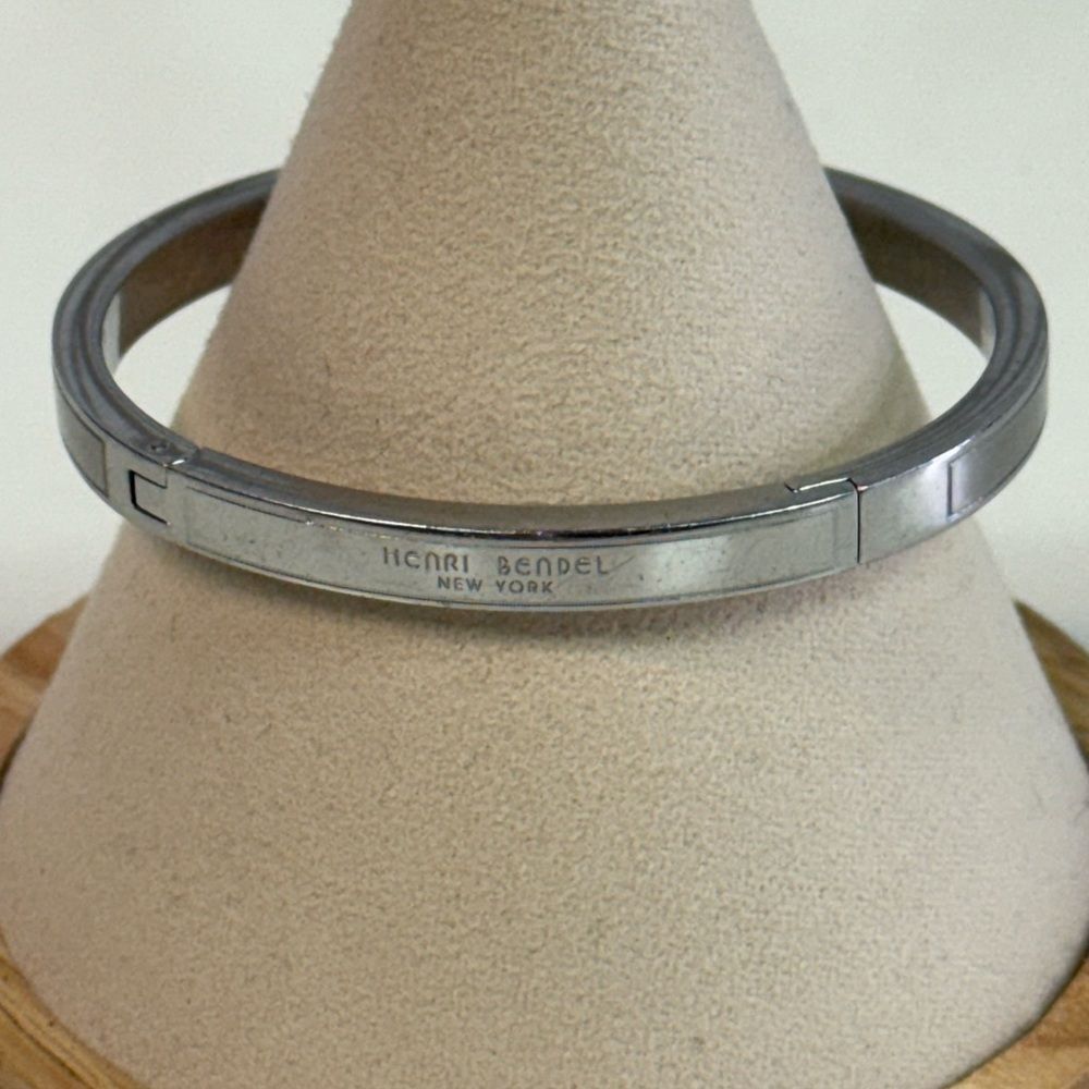 Henri Bendel Silvertone Hinge Cuff Bracelet